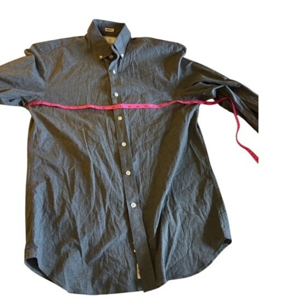 Todd Snyder Melange Yarns Grey Button Down Shirt Men's 15.5 34/35 Long Sleeve - Picture 8 of 9
